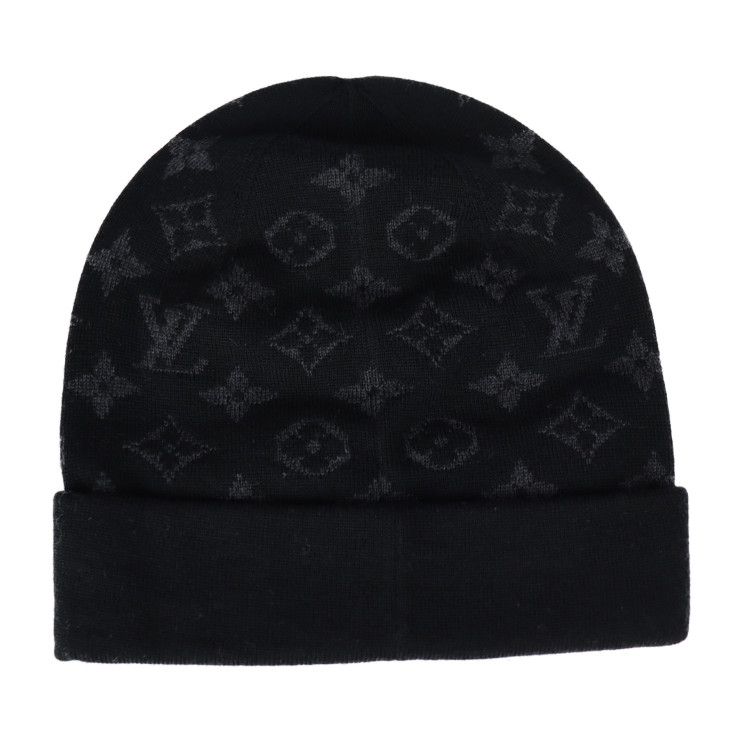Louis Vuitton ブラック ニット帽 LOUIS VUITTON ルイ ヴィトン ニットキャップ M77954 ウール100