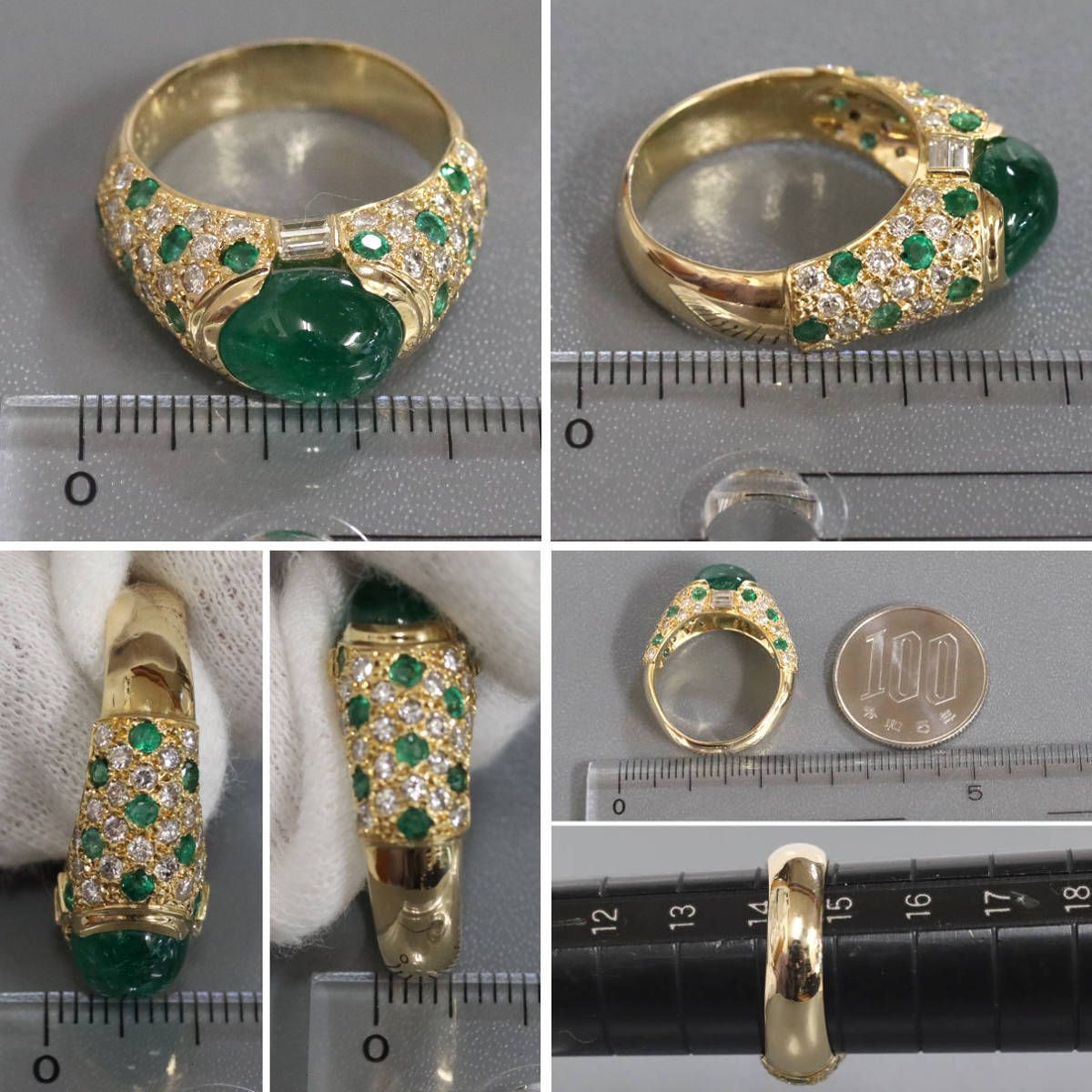 K18エメラルドダイヤモンドリング 3.25 0.69 0.17 0.86 8.8g #14  