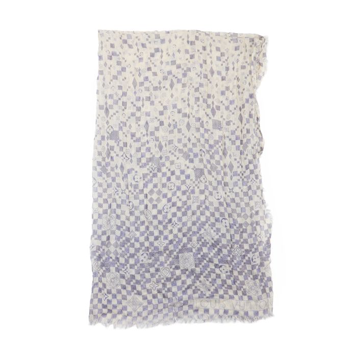 【28日迄の出品】ルイヴィトン カシシル ストール ショール カシミヤ シルク LOUIS VUITTON ルイヴィトン ショール・モノグラム グレー