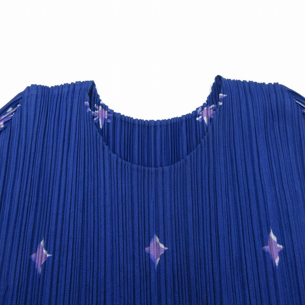 00s 2004 PLEATS PLEASE ISSEY MIYAKE メリーゴーランド カットソー Tシャツ 半袖 トップス Vintage 3 L ブルー レディース 【中古】 /TNT 00s 2004 PLEATS PLEASE ISSEY MIYAKE メリーゴーランド