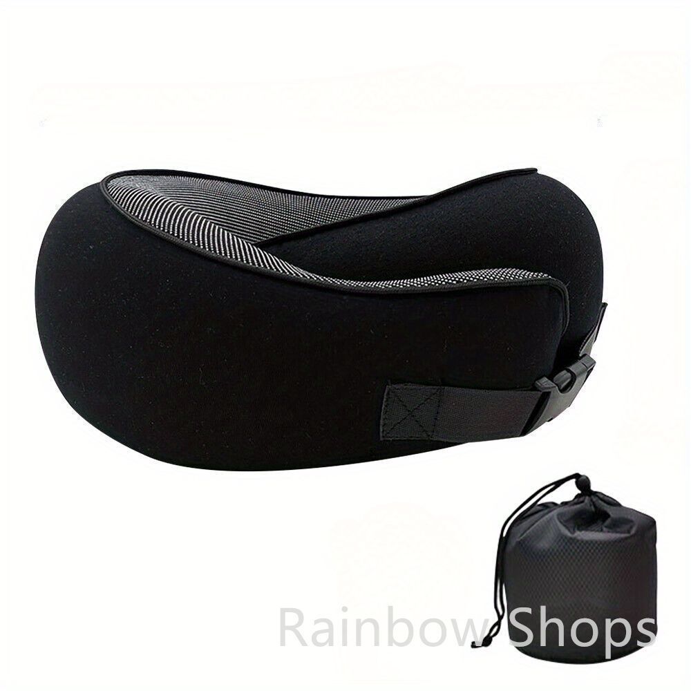 ネックピロー トラベルピロー 軽量 ポータブル 携帯枕 ケース付き ブラック 旅行用 首枕 飛行機 車 持ち運び トラベル クッションygg cp35