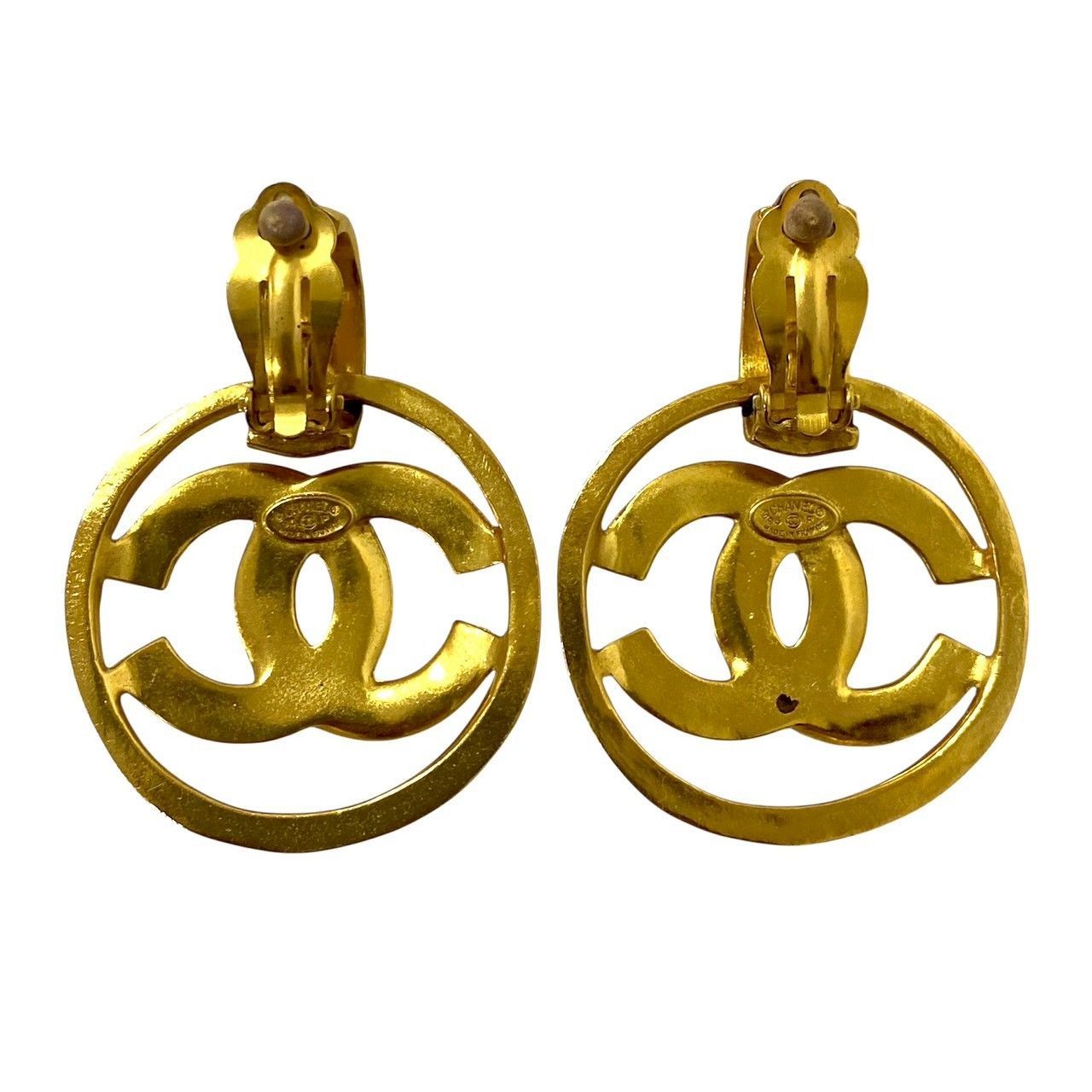 SU CHANEL ココマーク イヤリング 96 P ゴールド 金 ラウンド サークル ヴィンテージ シャネル SU-178 FORTGASGNV_COM_BR