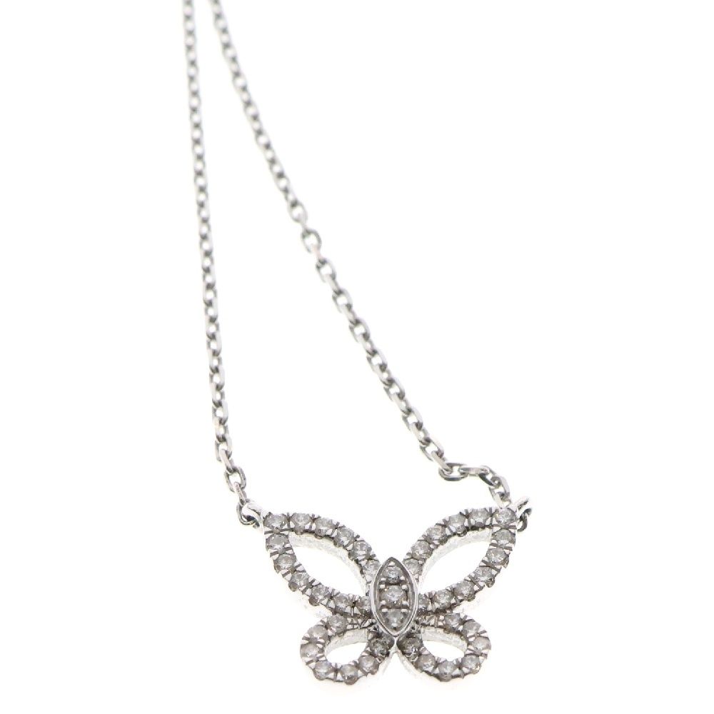 GRAFF (グラフ) ミニ バタフライ シルエット ダイヤモンド ペンダント  