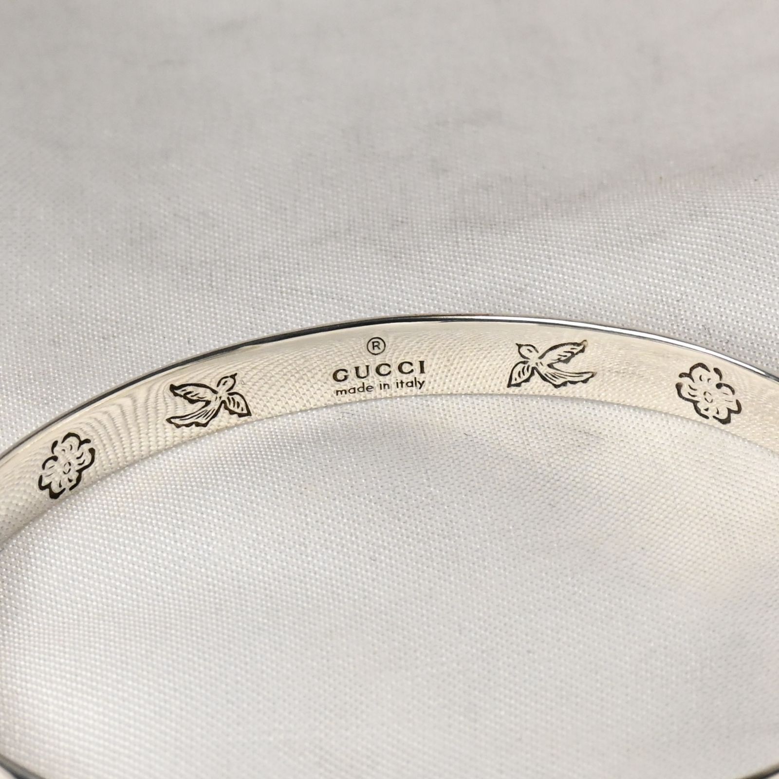 研磨済】GUCCI Blind for love バングル シルバー Ag925 グッチ
