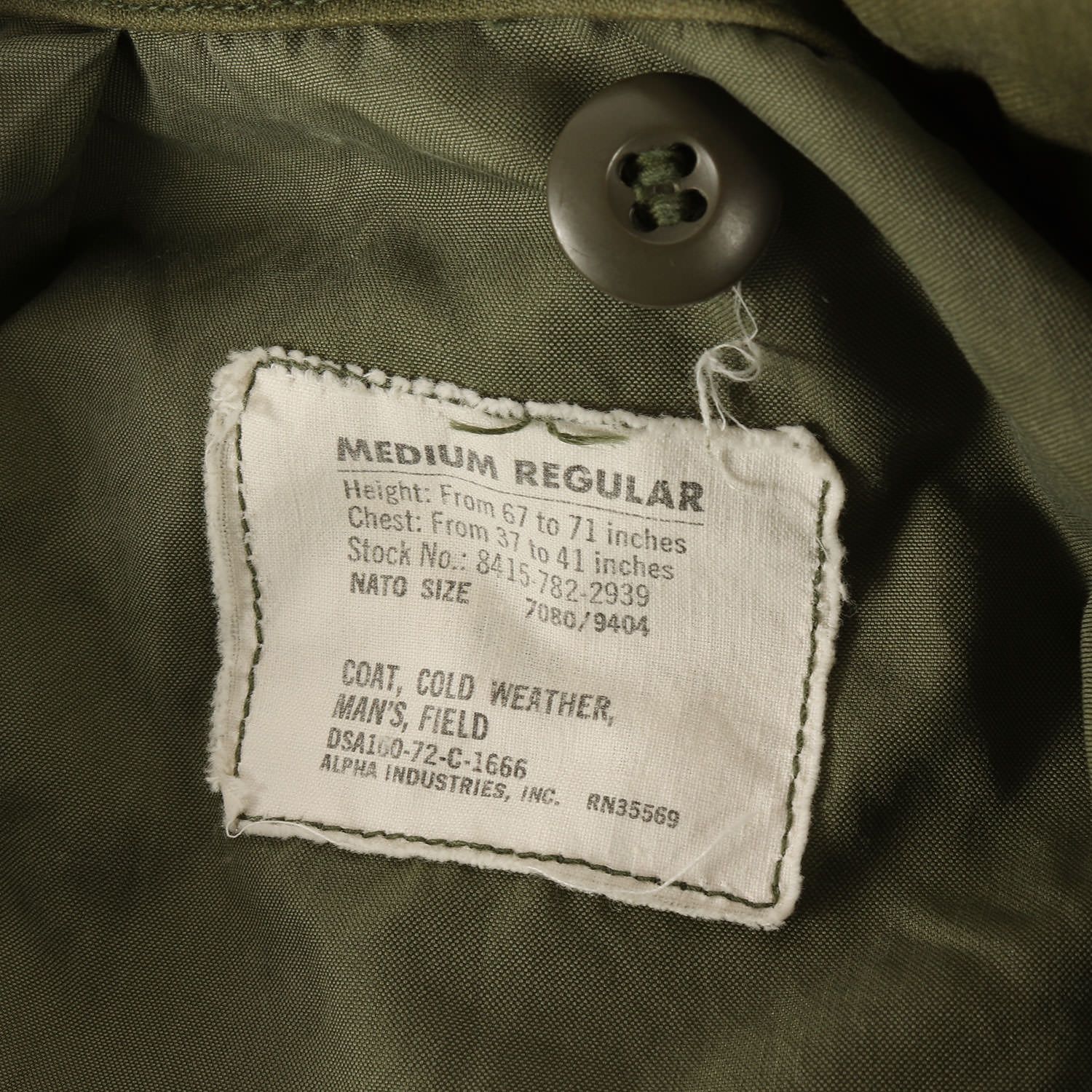 70s 米軍実物 3rd M-65 フィールド ジャケット (ALPHA社製) オリーブ 