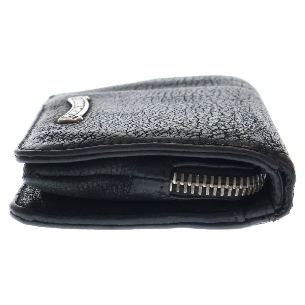 クロムハーツ ジョーイ 黒レザー 二つ折り正規品 CHROME HEARTS クロムハーツ JOEY ジョーイ ダガージップ レザー