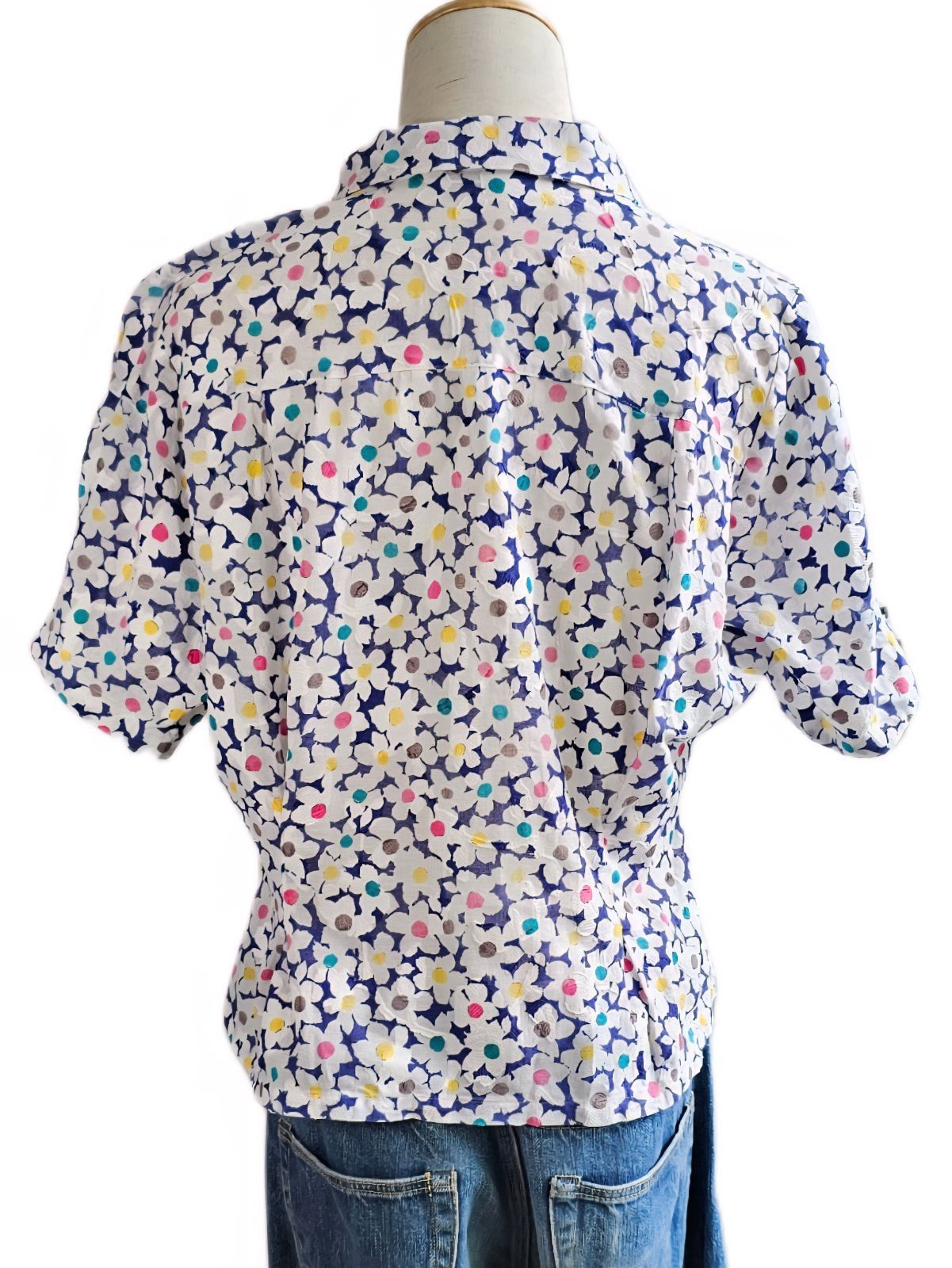 ヴィンテージ Valentino レトロ 半袖ブラウス Vintage Valentino Roma Sheer Blouse - Off White | Garmentory