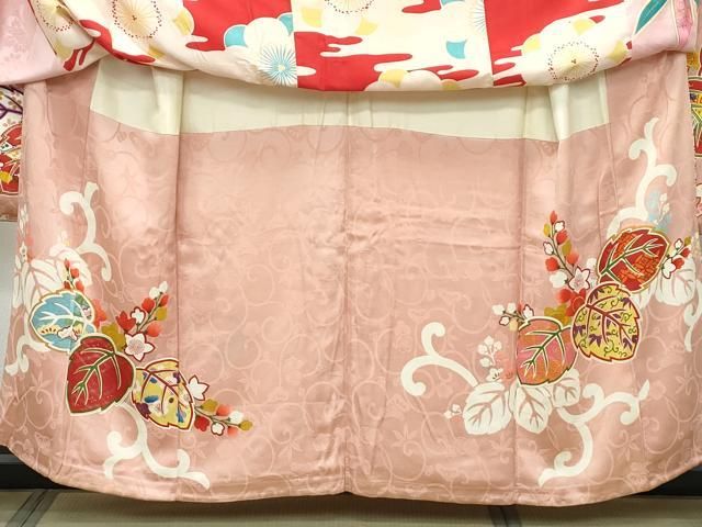 平和屋本店■極上　アンティーク　大正ロマン　振袖・襦袢付き　桐唐草文　金彩　逸品　CZAA2798s5 平和屋本店□極上 アンティーク 大正ロマン 振袖・襦袢付き 桐唐草文