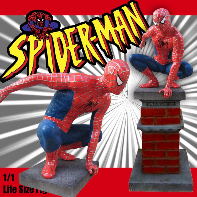 等身大フィギュア スパイダーマン しゃがみ・柱・台座付き 高さ212cm FRP製 SPIDERMAN アメキャラ アメリカ雑貨 - メルカリ