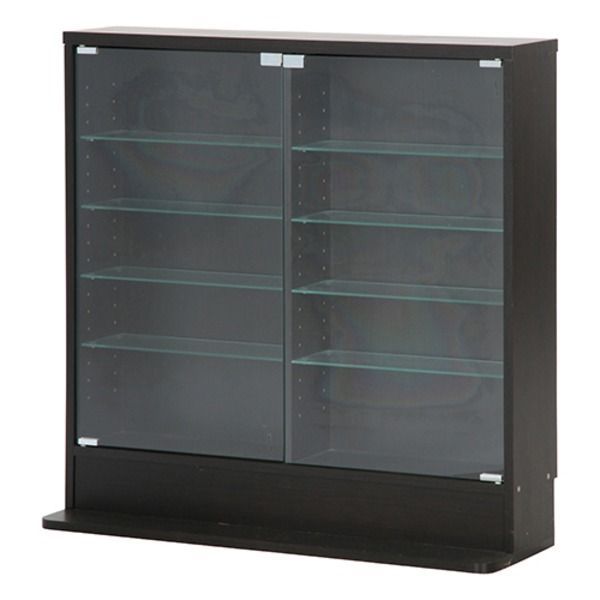 ジャンク レトロな木製キャビネット 古い本棚 ガラス扉付き カーテン