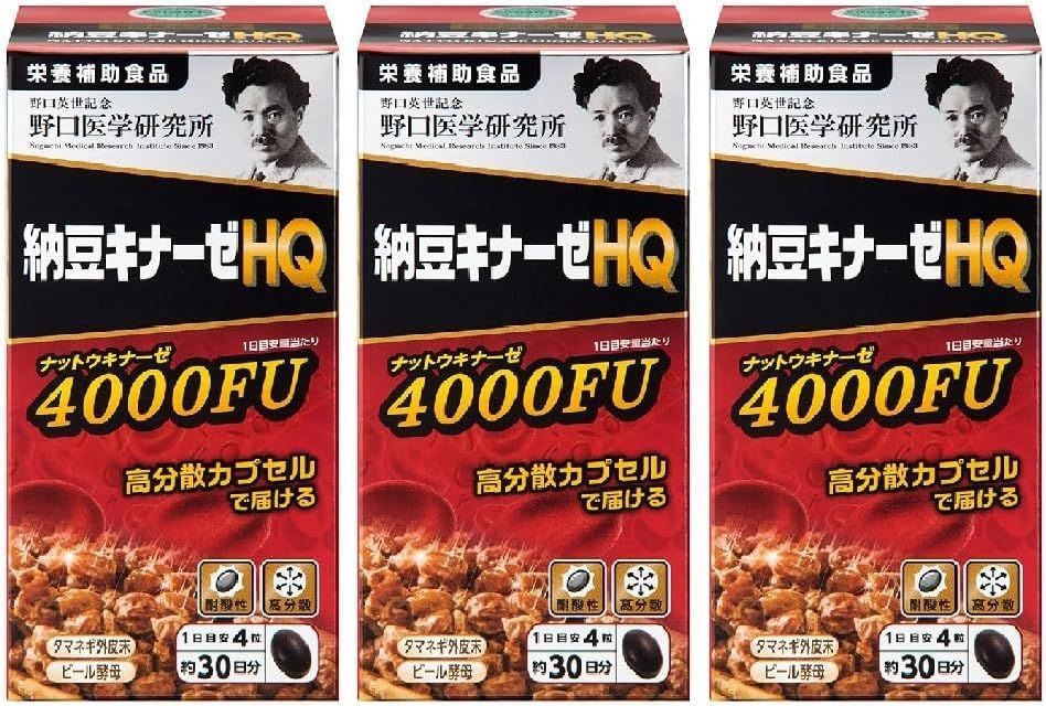 3個セット 野口医学研究所 納豆キナーゼHQ 4000FU 120粒*3 3個セット 野口医学研究所 納豆キナーゼHQ 4000FU 120粒*3
