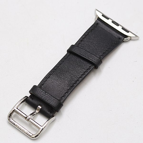 エルメス アップルウォッチ用 純正ベルト レザー ブラックカラー 33mm