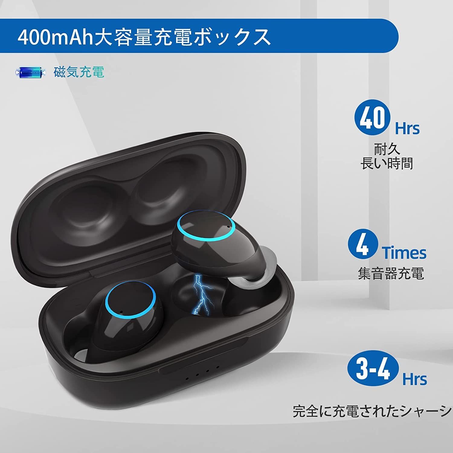 集音器 USB充電式 8チャンネル 音量調節 イヤーピース4種類付属