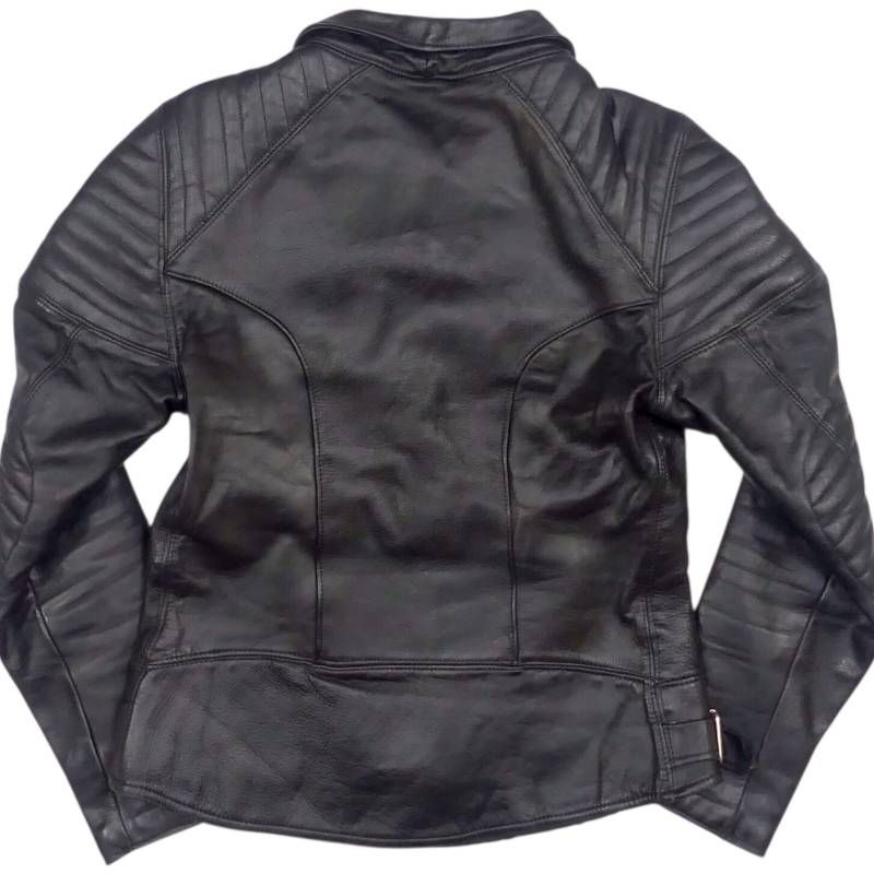 RIB リブ ライダースジャケット S フランス製 本革 シングル メンズ 40 レザー 黒 バイク ヴィンテージ レザーライダースジャケット一覧←SEULB屋着古← HS337