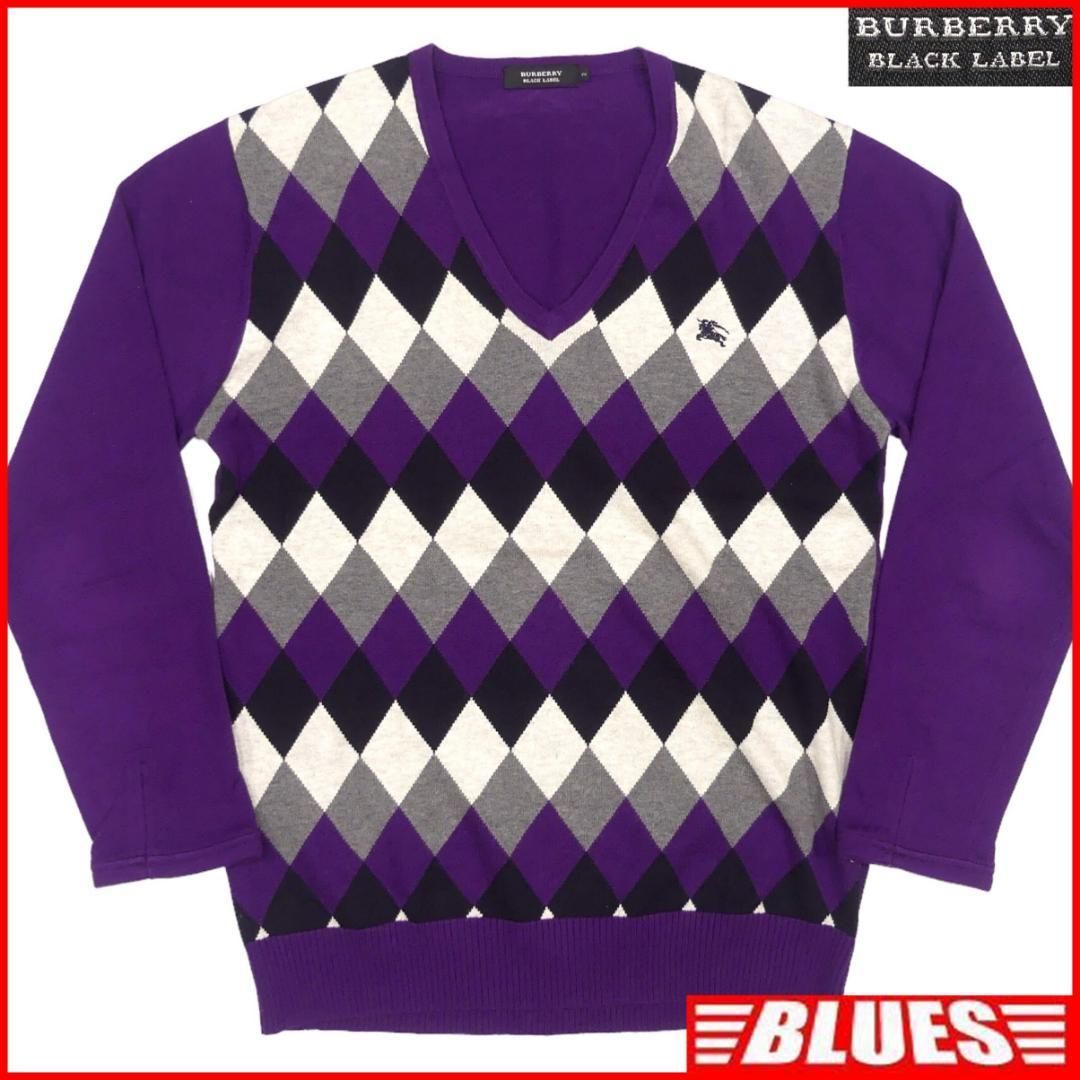 廃盤 バーバリーブラックレーベル セーター ニット 刺繍 ウール