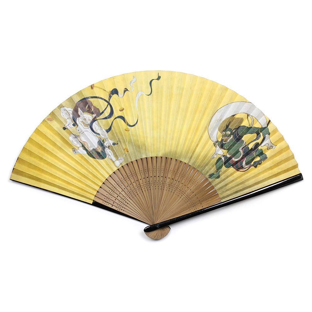 [わがみ小路] 扇子 (琳派扇子 風神雷神 谷口松雄堂 紳士用) 江戸絵画の傑作が扇子に！　お土産・プレゼントにおすすめです