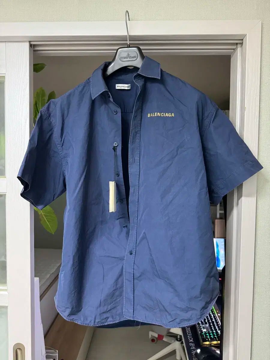 34 BALENCIAGA バレンシアガ ポプリン 半袖 シャツ