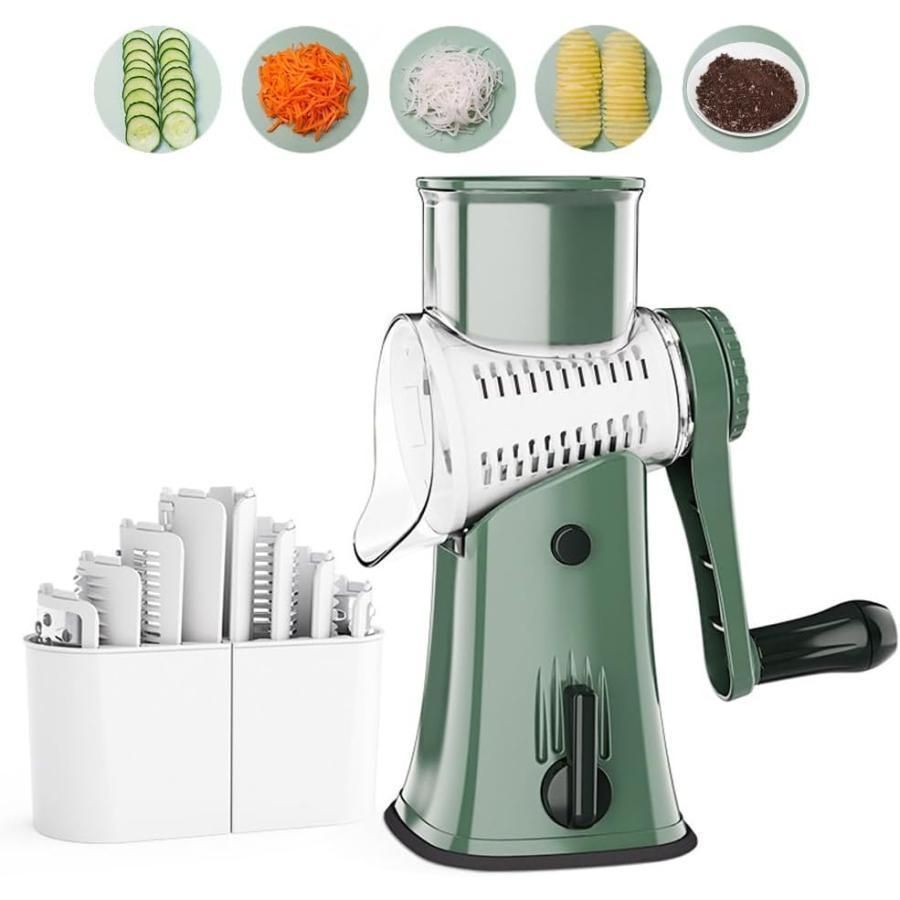 スライサー 千切り 野菜カッター みじん切り おろし器 調理器セット 厚み調節 千切り スライサーセット 5種類ブレード付属 手動 千切り 5個刃 セット大根
