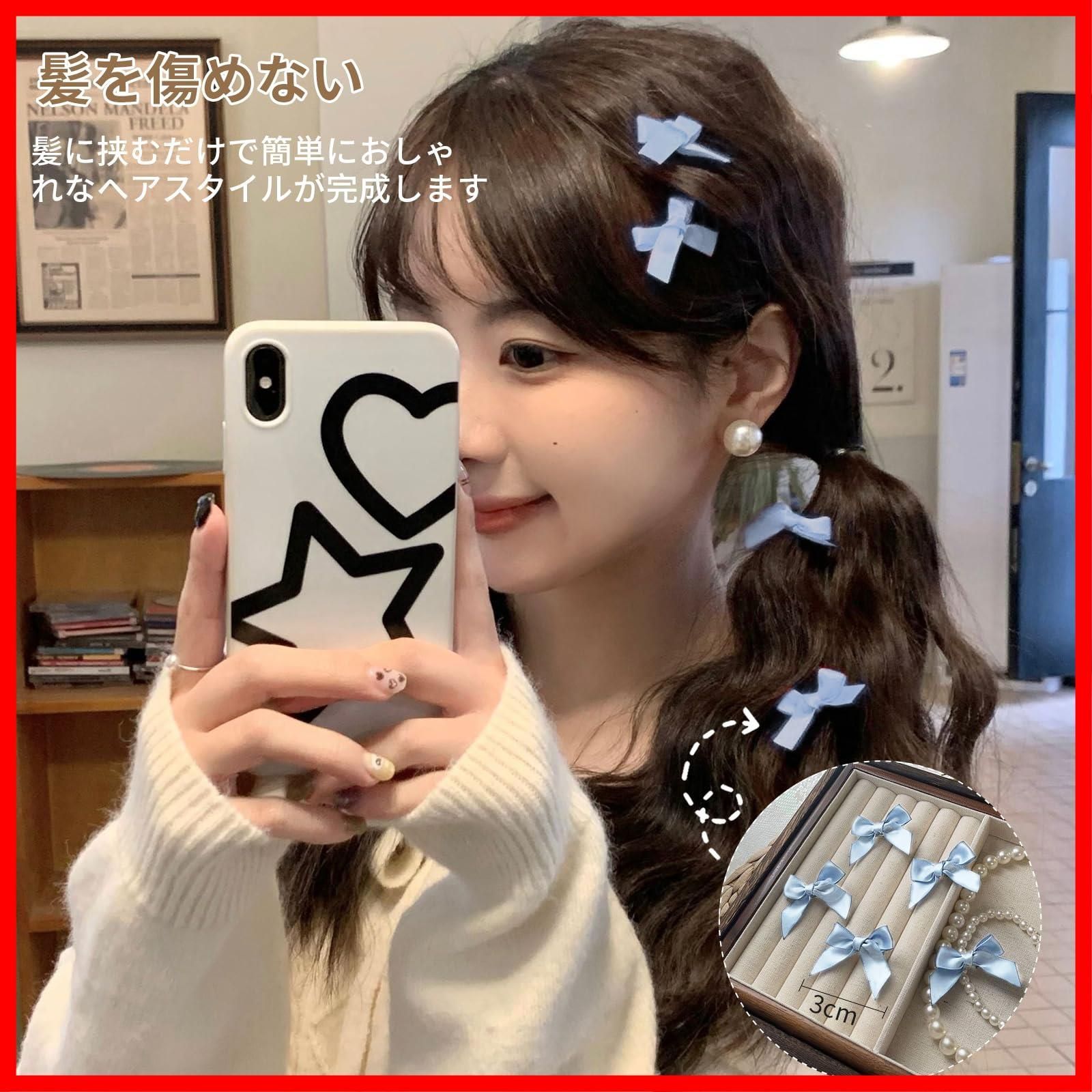 新しいスタイル ダイヤモンドリボン付き小さなヘアピン 小さなグラブ 前髪 ヘアアレンジ