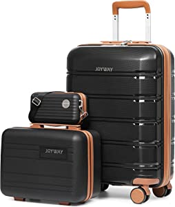 Small Black [Joyway] スーツケース キャリーバッグ キャリーケース 機内持込 超軽量 小型インチの 機内持込 スピナーホイール付き  セット TSAローク付き ビジネス出張/海外旅行等に適用 www.ch4x4.com