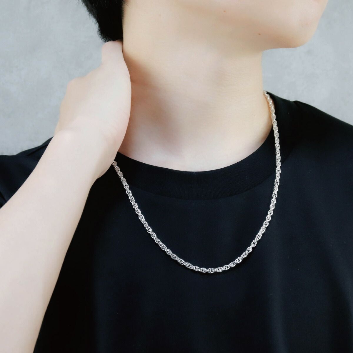 mnml ミニマル ネックレス ロング ロープ チェーン A3 シルバー ネックレス チェーン 60cm レディース メンズ シルバー925