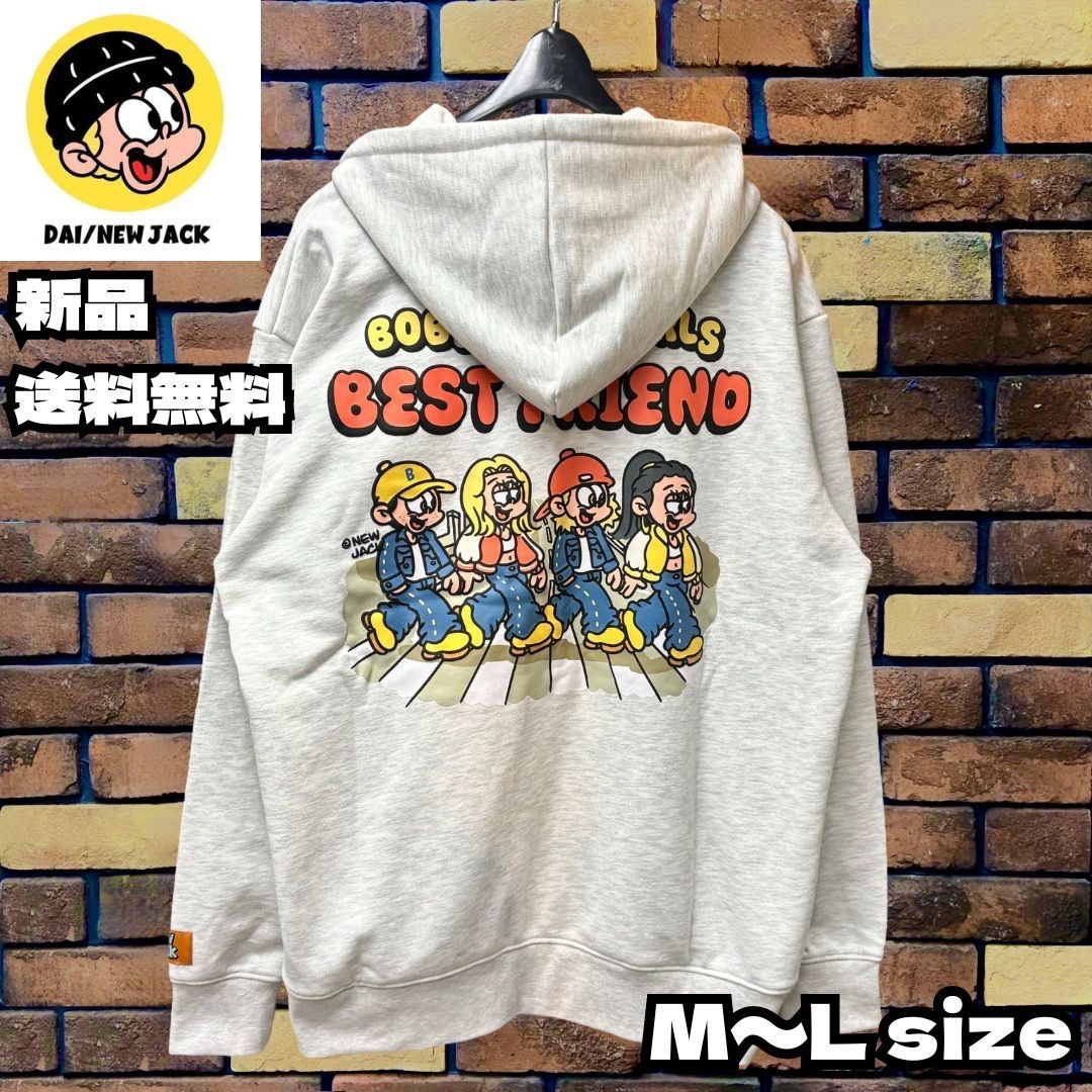 NEW JACK×A.T.C Bob&Fred&GIRLS ロゴZIPパーカー】ニュー