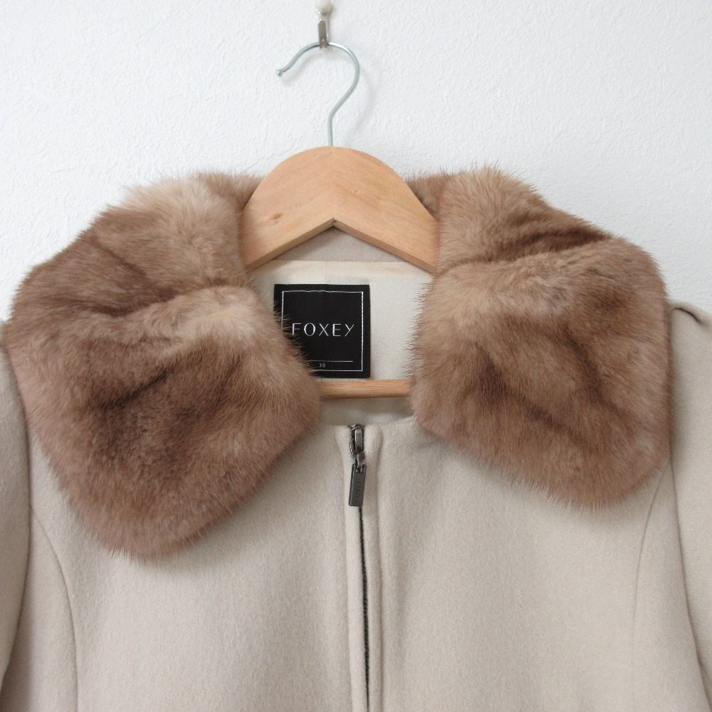 良品 FOXEY フォクシー パウダーショコラ ミンクファー カシミヤ