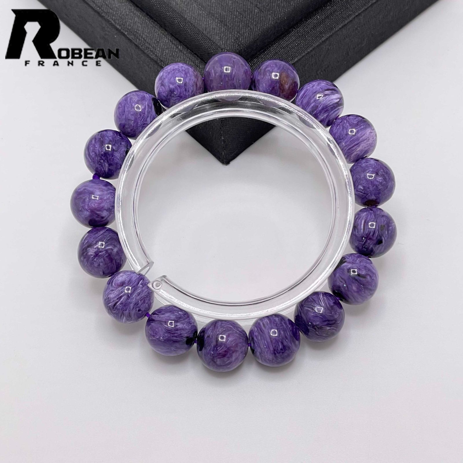 EU製 定価13万円 ROBEAN チャロアイト パワーストーン ブレスレット 天然石 紫水晶 夢色 ギフト プレゼント 11.9-12.4mm M0507148
