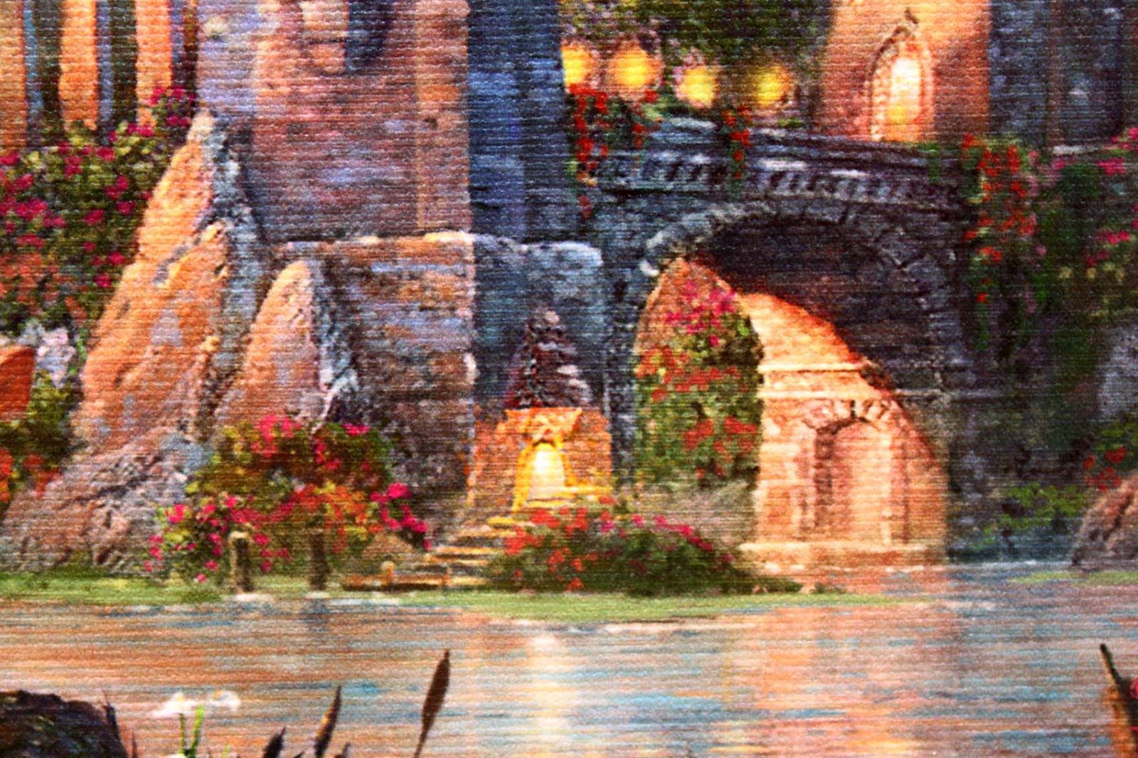 トーマス　キンケード Kingdom II ディズニー　木枠付き ディズニー/トーマス キンケード「美女と野獣2」展示用フック付