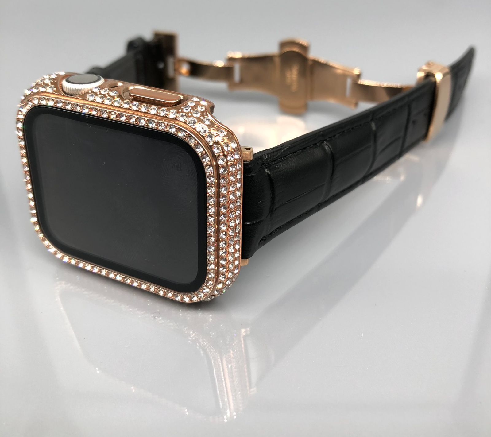 バイカラーコンビネーション Apple Watch レザーベルト ローズピンク