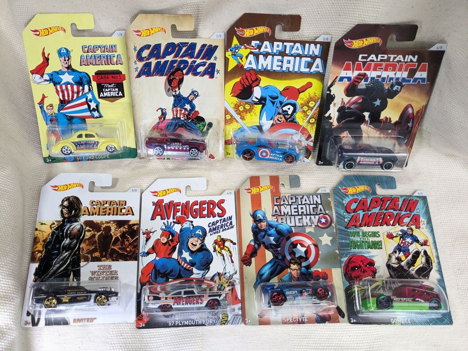 ホットウィール キャプテン・アメリカ 8台コンプリートセット MARVEL