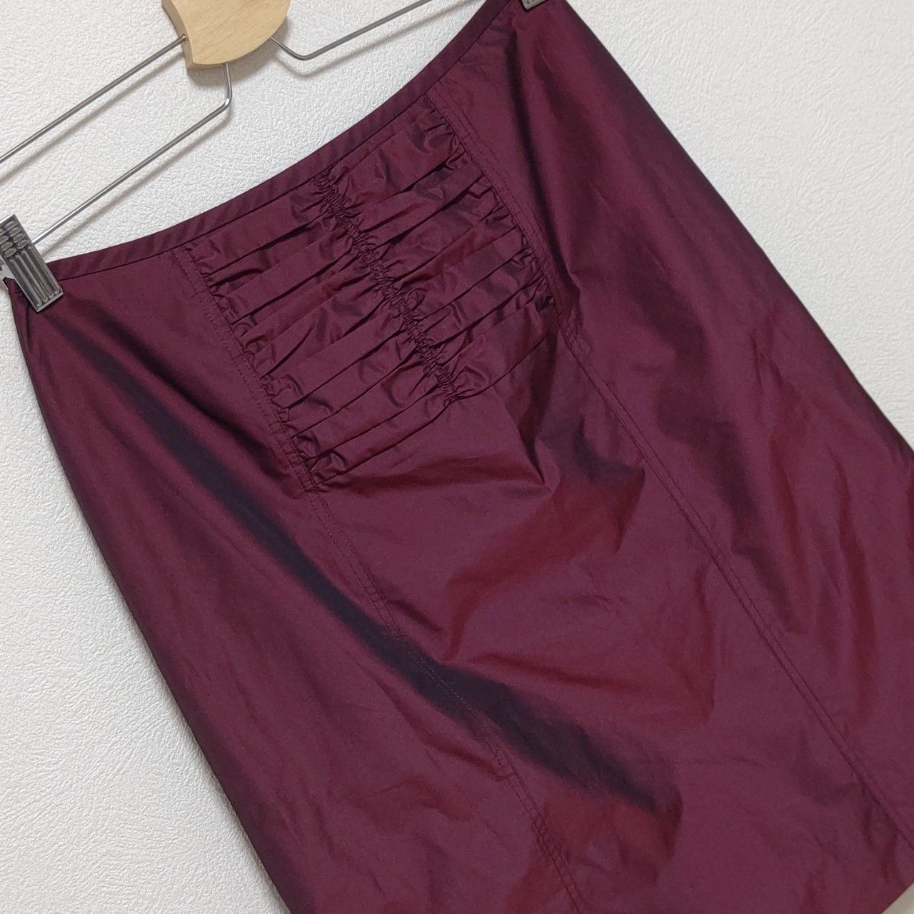希少　BURBERRY LONDON バーバリーロンドン レザー 膝丈スカート BURBERRY バーバリー ロンドン LONDON スカート 春 秋