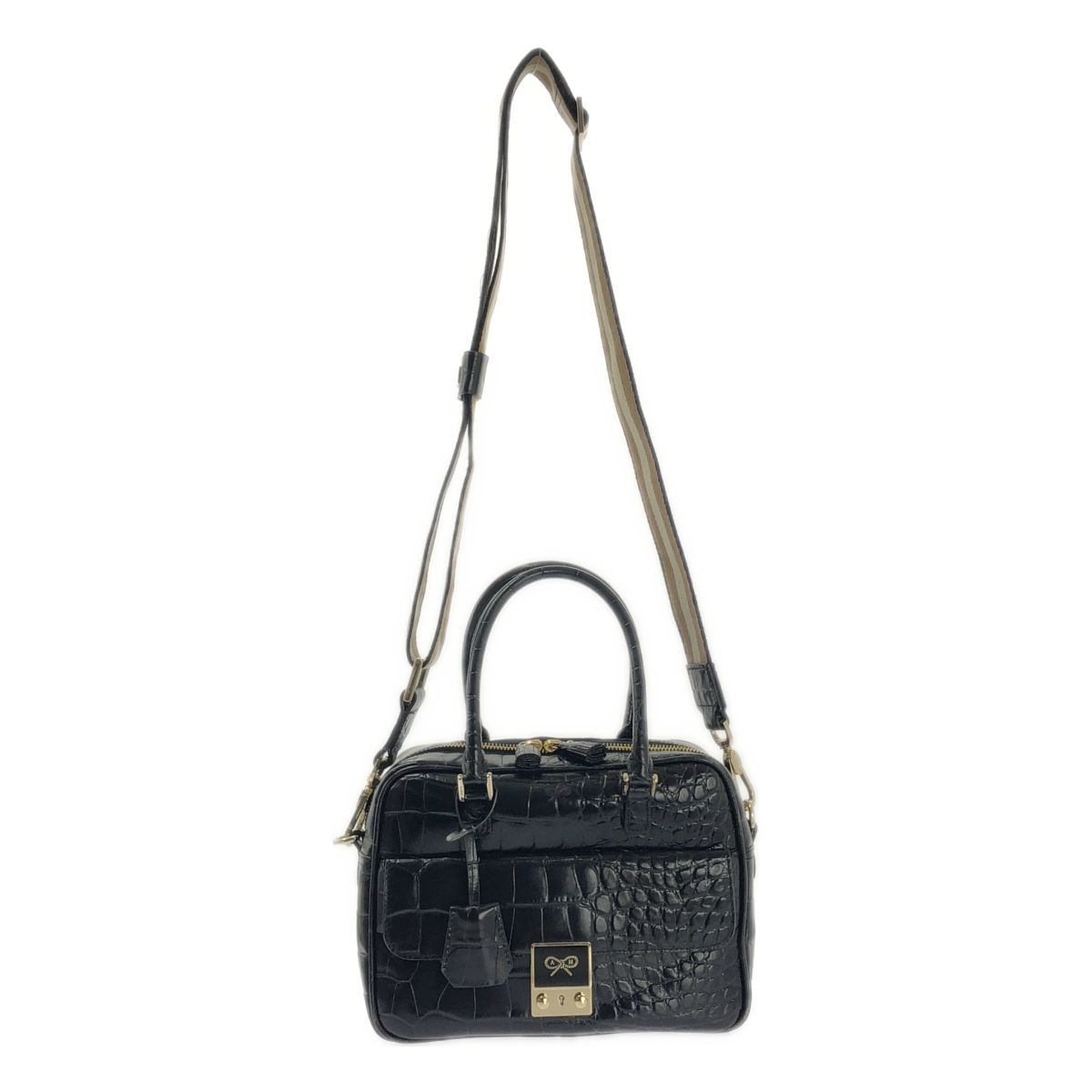 ANYA HINDMARCH カーカー　スモール　ブラック・クロコ ANYA HINDMARCH / アニヤハインドマーチ | カーカー ミニ 2Way