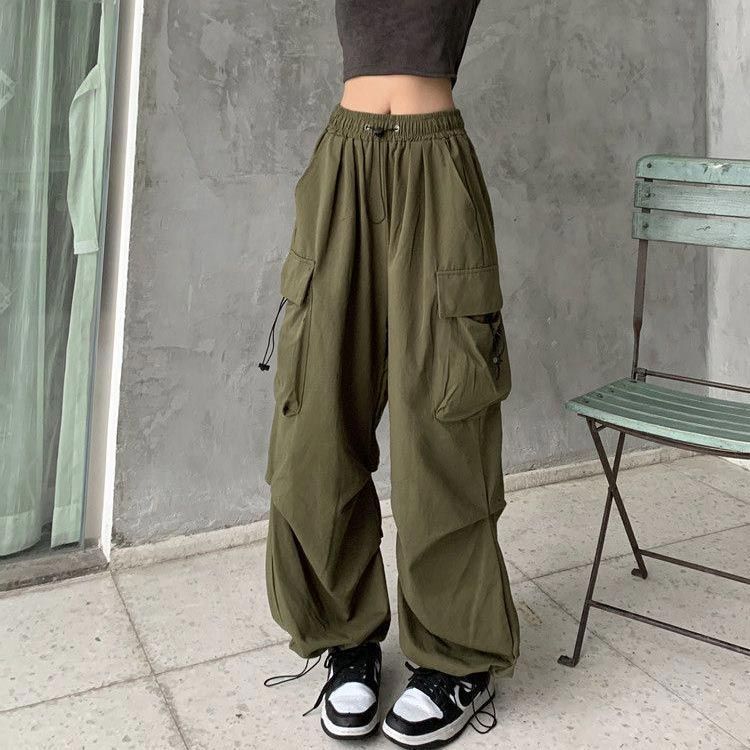 おしゃれ カーゴパンツ ダンスパンツ ロング 紐調節 ヒップホップ ボトムス ウェストゴム パラシュートカーゴパンツ サイドポケット ワークパンツ ミリタリーパンツ カーゴパンツ 作業着 カジュアル tomin598420