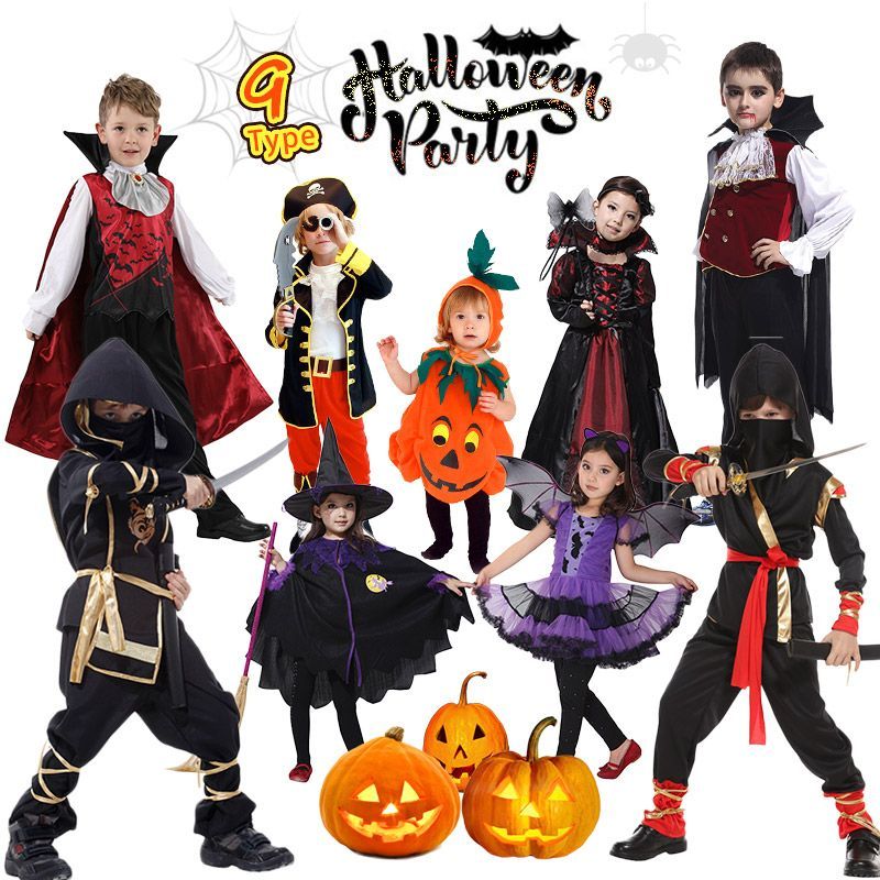 最大72％オフ！ ハロウィン 衣装 コスプレ 子供 魔女 ワンピース バンパイア コスチューム ケープ風 ロングドレス 鬼の花嫁 ゾンビ 吸血鬼  悪魔衣装 ヴァンパイア 女の子 男の子 髑髏 Halloween変装