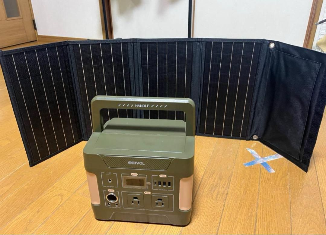 即日発送】EEIVOLポータブル電源＆ソーラーパネルセット 400W+