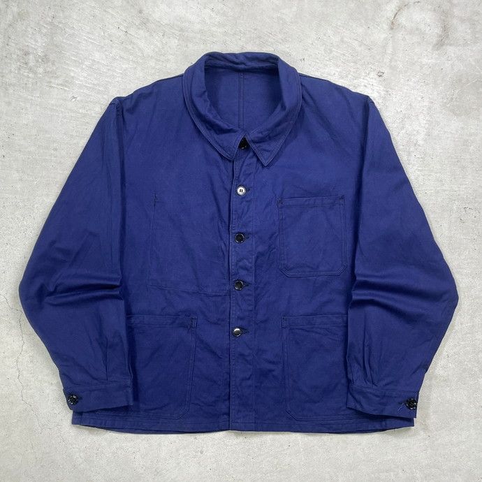 希少サイズ セントジェームス フレンチワーク ジャケット 60年代 ミリタリー DEAD STOCK】60s French Navy S.N.C St James Ink Blue Work