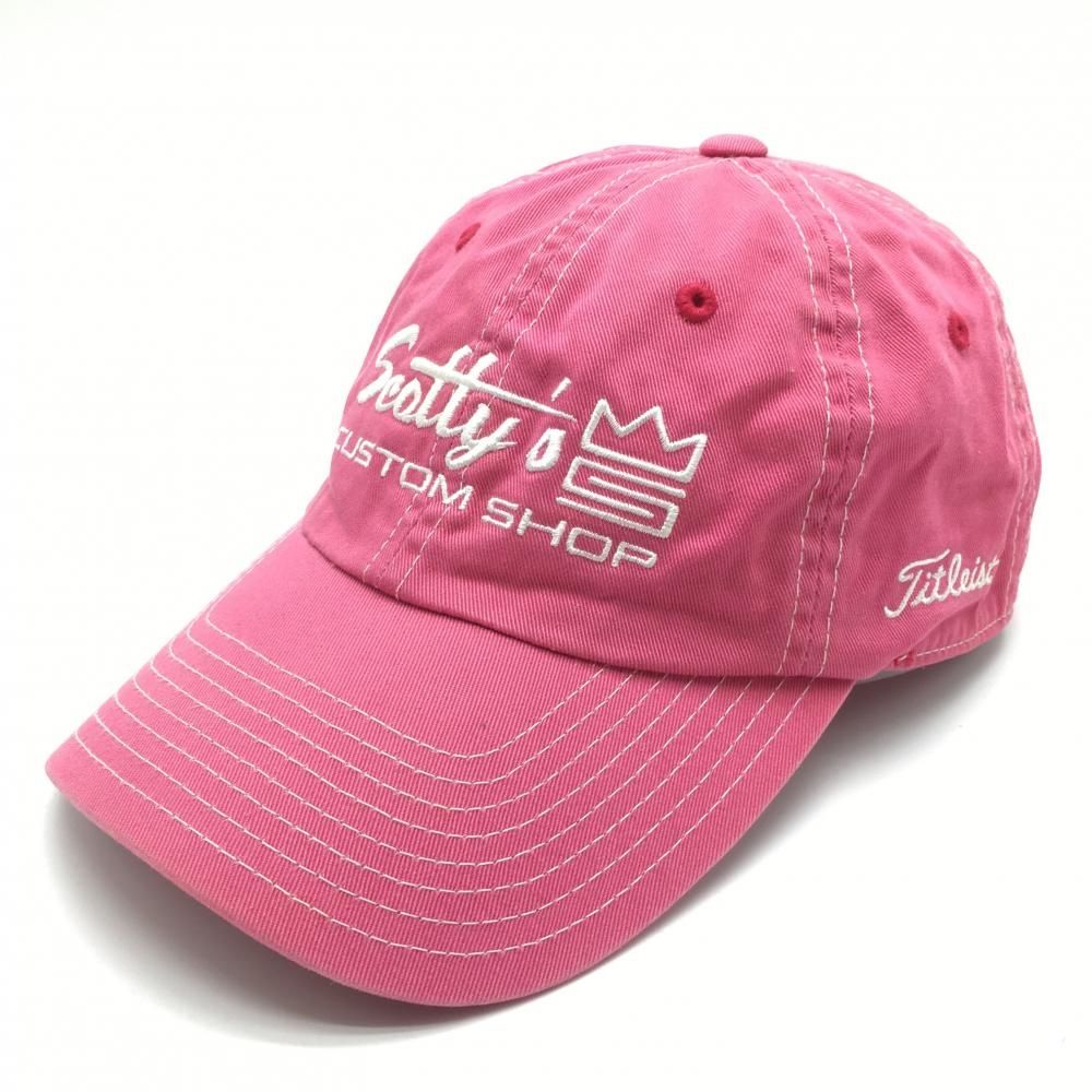 【タグ付き】スコッティキャメロン×タイトリスト キャップ ピンク ロゴ柄 ゴルフ スコッティキャメロン キャップ ピンク×白 スタジオデザイン