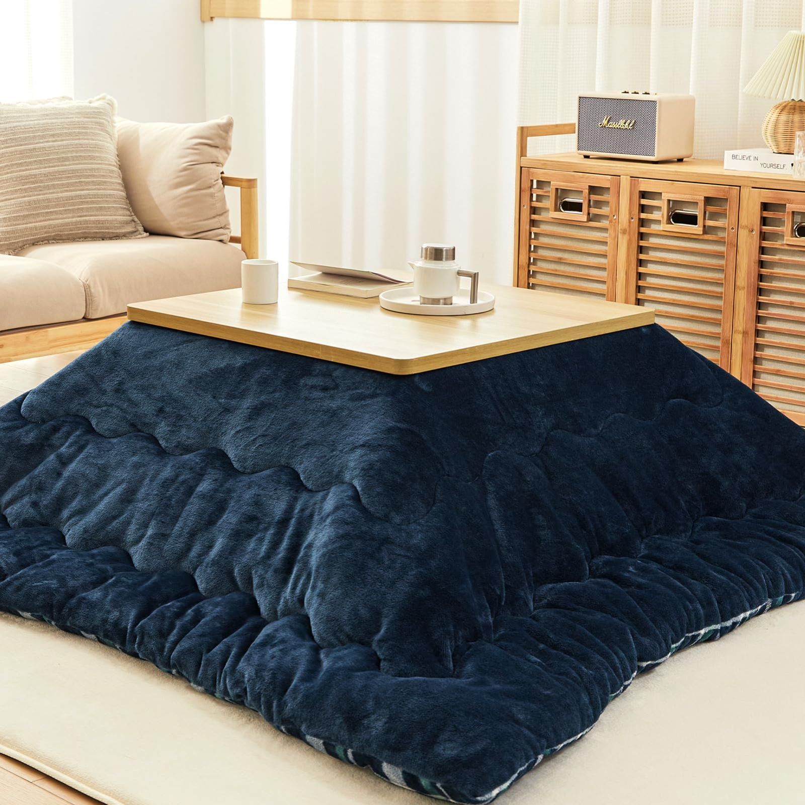 VK Ingeroom こたつ布団 長方形 185×235cm コタツ布団 冬用 厚手 こたつ掛布団 単品売り 抗菌防臭 吸湿発熱 蓄熱 保温力 リバーシブル 洗える 撥水 静電気防止 おしゃれ こたつふとん チェックグリ