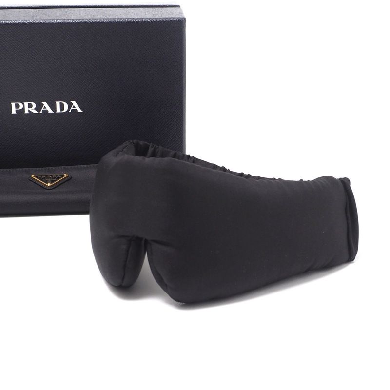 PRADA プラダ サテン トラベル アイマスク ＆ ポーチ トライアングルロゴ ブランド古着 20250723|RA0291