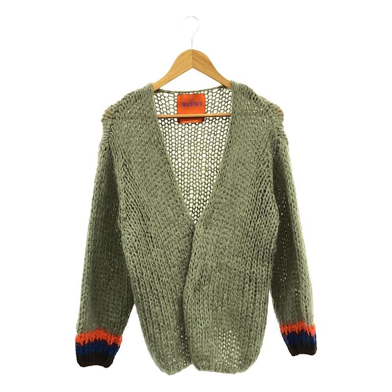 【美品】  LES TRICOTS D'O / レトリコドール | 2022AW | モヘア ローゲージ ハンドニット カーディガン | F | グリーン系 | レディース 美品】 LES TRICOTS D'O / レトリコドール | 2022AW | モヘア