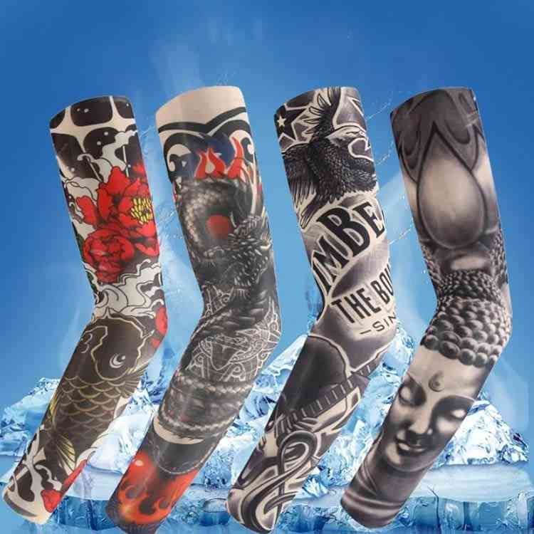 入れ墨 女性 アームカバー タトゥースリーブ 肘サポーター 刺青