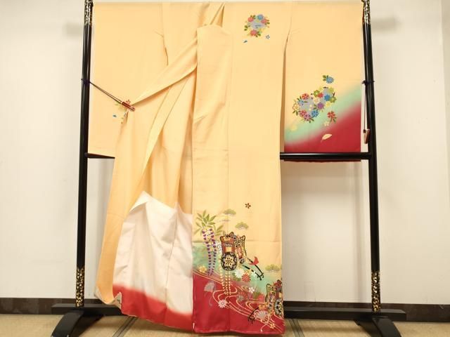 平和屋着物○豪華振袖 御所車花文 暈し染 鈴乃屋扱い 正絹 逸品