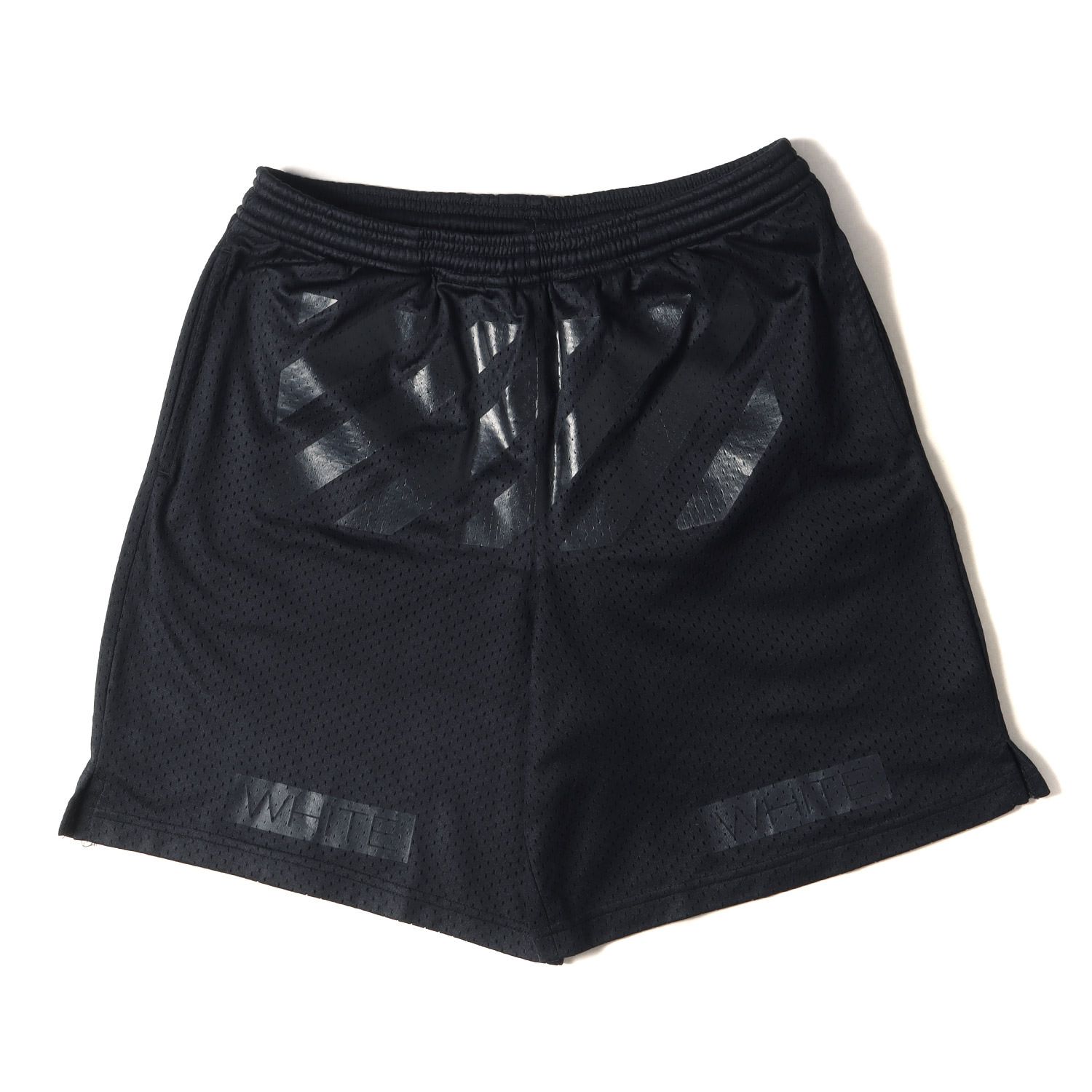 OFF-WHITE オフホワイト パンツ サイズ:S アイコンプリント メッシュ ショーツ MESH SHORTS ブラック 黒 ボトムス ズボン ショートパンツ【メンズ】