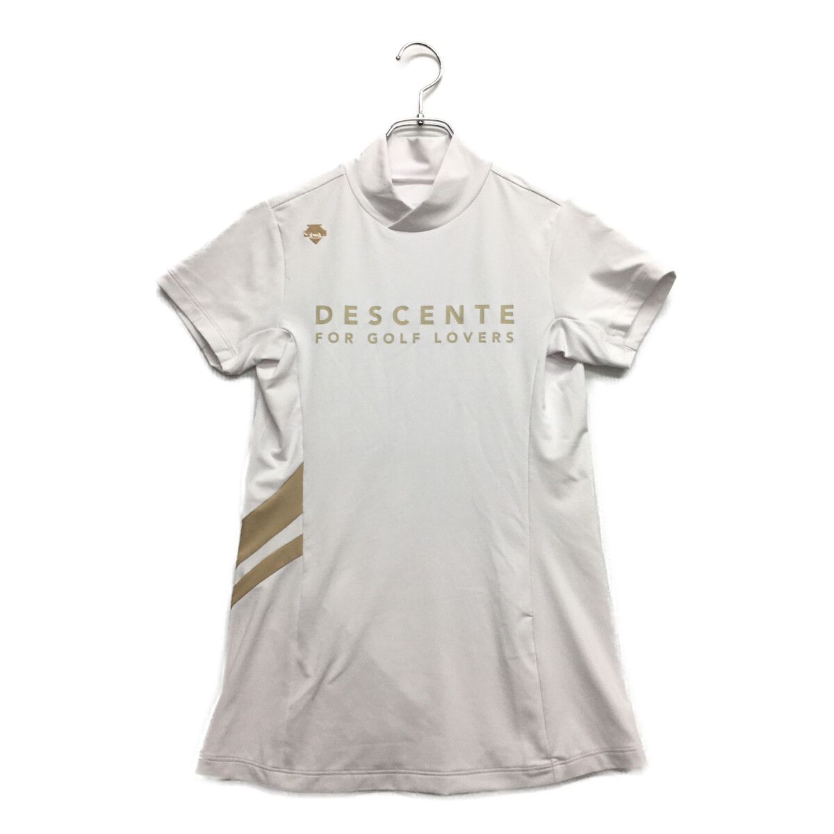 レディース デサントゴルフ DESCENTE GOLF 半袖シャツ M 白 ホワイト モックネック ストレッチ