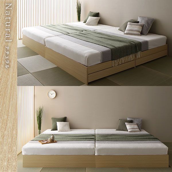 ベッド シングル ボンネルコイルマットレス付き ナチュラル 高さ調整 棚付 コンセント すのこ 木製 ベッド シングル ボンネルコイルマットレス付き ナチュラル 照明付き