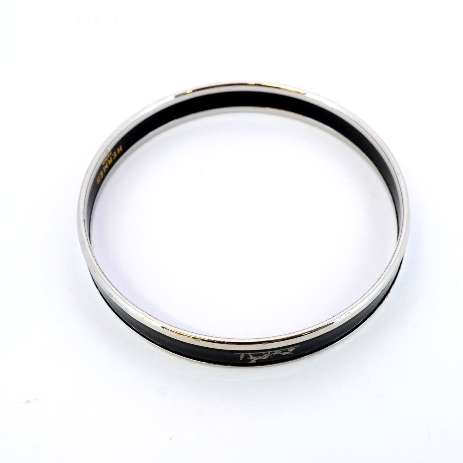 エルメス Hermes エルメス バングル エマイユPM GPメッキ 七宝焼き シルバー ブラックレディース