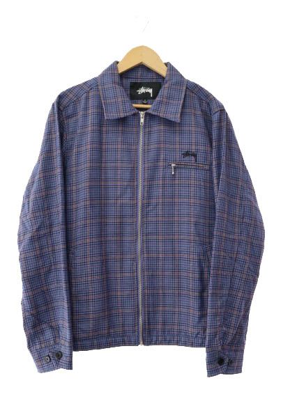 STUSSY ステューシー 刺繍ロゴ ドリズラージャケット チェック柄 ブルゾン チェック柄 STUSSY(ステューシー) アウター・ジャケット(メンズ