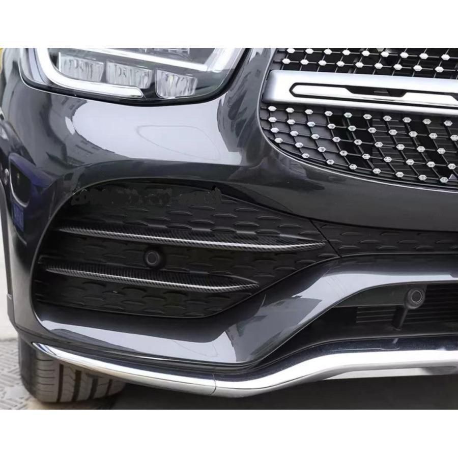 メルセデス ベンツ カーボン ルック フロントバンパー ダクト フィン ガーニッシュ X253 GLC220d GLC300 GLC350e GLC43 SUV 5465