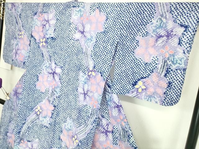 平和屋本店□極上 夏物 浴衣 有松鳴海絞り 草花文 綿 逸品 DZAA20160kh5